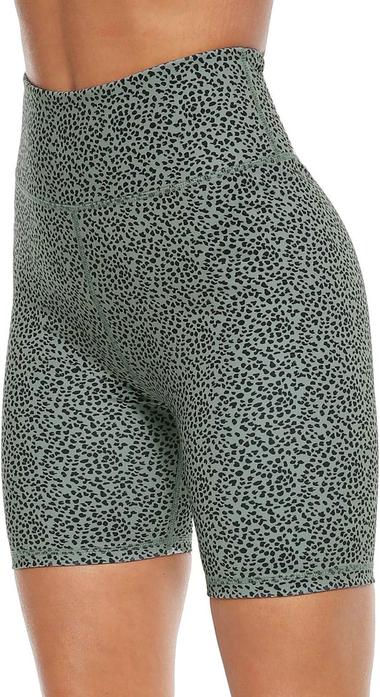 Women's High Waist Tummy Control Yoga Shorts with 2 Hidden Pockets - Non See-Through Athletic Comfort